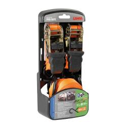 Pro-Safe set 2 nastri tensori con cricchetto a doppio gancio "S" - 500 cm LAMPA 