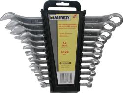 CHIAVI COMBINATE AL CARBONIO 12PZ MAURER 6-22 CF PLACCHETTA