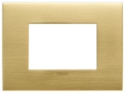 Placca Arké fit 3 moduli metallo ottone spazzolato VIMAR 