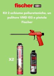 Kit 2 schiume poliuretaniche, un pulitore VMD 105 e pistola Fischer