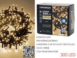300 LUCI BIANCO CALDO PER ESTERNO 12 MT