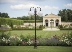 Palo artistico con tre sfere bianco latte