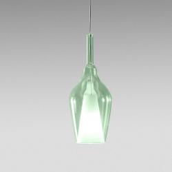 SOSPENSION IN VETRO VERDE TRASPARENTE CAVO 3M 1XE27