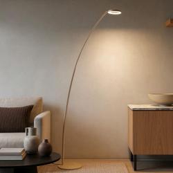 Gpi gea luce lampada da terra orientabile metallo tortora led 3000k dimmerabile