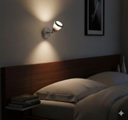 APPLIQUE DA PARETE PER INTERNI CON BASE IN METALLO GRIGIO E COPPA IN VETRO SATINATO