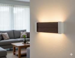 APPLIQUE DA PARETE PER INTERNO IN PLEXIGLASS ACCIAO E MARRONE VESOI RIGLASS/AP 2XG11 18W