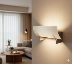 APPLIQUE DA PERETE PER INTERNO IN VETRO BIANCO CON RIPORTI IN ACCIAO SCAMM FP12-FP712