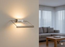 LIA APPLIQUE DA PARETE IN ACCIAIO SATINATO