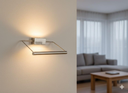 LIA APPLIQUE DA PARETE IN ACCIAIO SATINATO