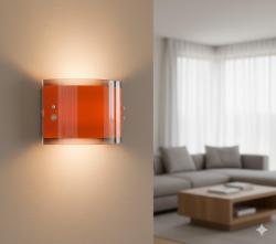 LISETTA APPLIQUE DA PARETE ARANCIONE CON BORDINI TRASPARENTI