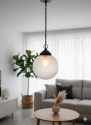 Lampada a sospensione per esterno bianca con sfera MORETTI 222.5.PS