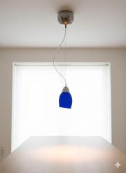 SOSPENSIONE E14 40W BLU CON CAVO TRASPARENTE