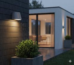 APPLIQUE PER ESTERNI IN ALLUMINIO PRESSOFUSO E VETRO DIFFUSORE ACIDATO