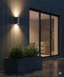 APPLIQUE DA ESTERNO IN ACCIAIO SATINATO BIEMISSIVO LTB 229776   