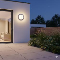 PLAFONIERA TONDA PER ESTERNO IN ALLUMINIO SILVER