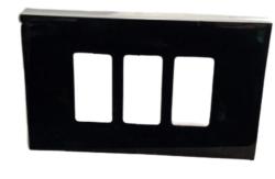 VIMAR 8637/B/15 Serie 24 Placca Nero Lucido 3 Posti per Serie 8000