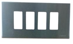 VIMAR PLACCA 4 FORI ALLUMINIO 