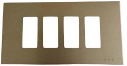 VIMAR PLACCA 4 FORI ALLUMINIO ANODIZZATO BRONZO 
