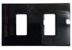 VIMAR PLACCA 2 FORI AVORIO NERO PER SERIE 8000