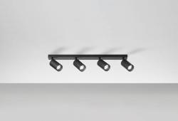 Plafoniera nera con 4 spot orientabili isyluce 4XGU10