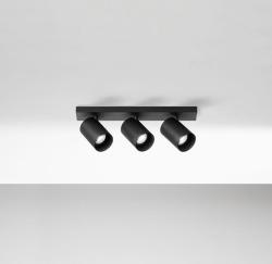 Lampada Da Parete Soffitto Con 3 Cilindri Orientabili 3XGU10 NERA