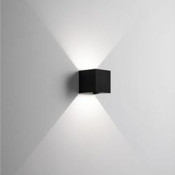 Isyluce 519-21 Applique Cubo da parete 16W, Nero, Fascio regolabile, Luce calda, 2000 Lumen, IP54  