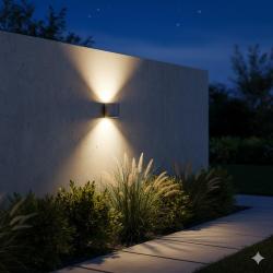 APPLIQUE DA ESTERNO IN ALLUMINIO PERLATO BIEMISSIVO SIMES