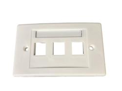 PLACCA AUTOPORTANTE PER 3 PRESE RJ45 BIANCA