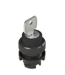 Selettore a chiave a 2 posizioni nero senza marcatura 