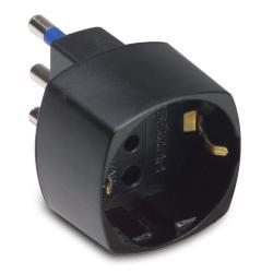 ADATTATORE SCHUKO 16A+T NERO CON SICUREZZA