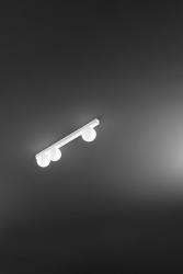 Plafoniera Perenz SNOOKY 8480 B G9 LED metallo bianco opaco sfera vetro soffiato bianco  