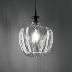 Lord sp1 ideal lux lampada a sospensione vetro decorato    