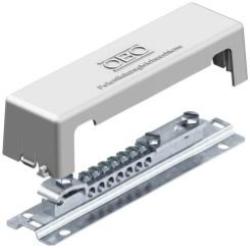 Barra di collegamento equipotenziale fuori muro con coperchio grigio Obo Bettermann 1830