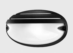 Performance 5787 plafoniera in vetro ovale montaggio parete esterno design PRISMA modello CHIP OVALE GRILL 30 cornice colore NERO  