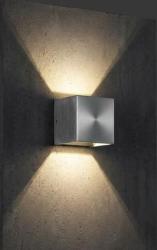 APPLIQUE PER ESTERNO BIEMISSIVO QUASAR 2W GRIGIO METALLIZATO 700269 PERFORMANCE IN LIGHTING