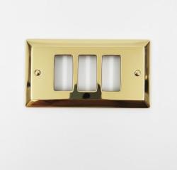 PLACCA VELA 3 POSTI ORO/NERO