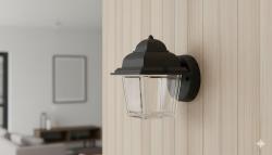 MINILANTERNA APPLIQUE PER INTERNO QUADRATO GRIGIO TRASPARENTE 1XE27 IP44