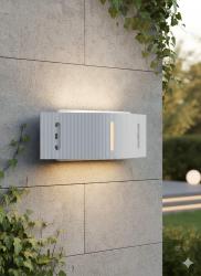 APPLIQUE DA PARETE PER ESTERNI CON CORPO E DIFFUSORE IN ALLUMINIO PRESSOFUSO 60W 1XE27 IP54 BIANCO