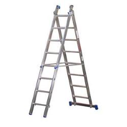 SCALA ALLUMINIO AZZURRA 8+8 GRADINI H.250-415CM