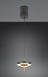 Lampada a sospensione TRIO Leuchten Keaton, LED dimmerabile, nero/oro  