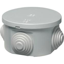 ELETTROCANALI EC400C1 - Scatola di derivazione con passacavi a circonferenze, ?65x35mm, IP44, coperchio a pressione, grigio