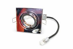 FARETTO DA INCASSO A SOFFITTO QUADRATO PER INTERNI CROMATO LUCIDO ORIENTABILE