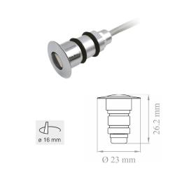 LAMPO CRISLED/BN - MINI FARETTO LED DA INCASSO 1W 350MA - IP66 - ACCIAIO 4000K