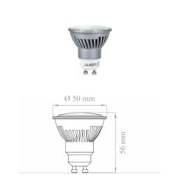 Lampada DIKLED 5W 230V 3000°K GU10 alta dissipazione - Lampo DIKLED5WR230VBC