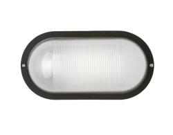 Lampo lighting E093VTRNE plafoniera ovale nera diffusore in vetro IP44 attacco E27 210x115x90  