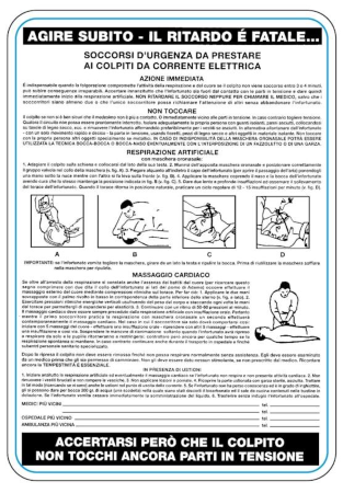 CARTELLO ALLIMINIO AGIRE SUBITO SOCCORSO D'URGENZA 330X470