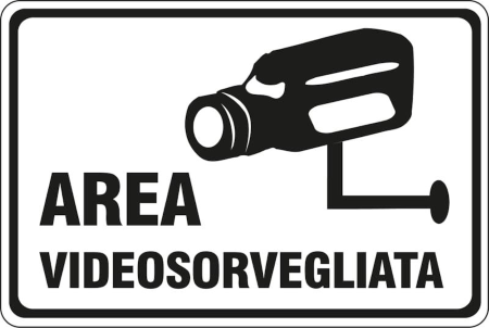 CARTELLO ALLUMINIO AREA VIDEOSORVEGLIATA 300X200