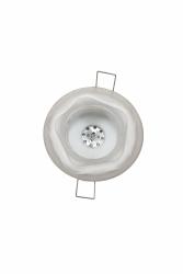 Incasso tondo in vetro satinato leggermente decorato, installazione in soffitto di cartongesso, fisso