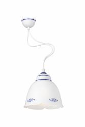 LAMPADA A SOSPENSIONE CON RICAMI BLU IN CERAMICA