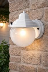 MINILANTERNA APPLIQUE BIANCO PER ESTERNO IN VETRO 1XE27